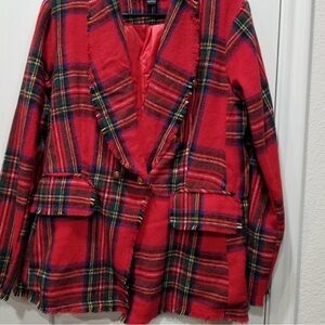 Red Tartan Women's Blazer